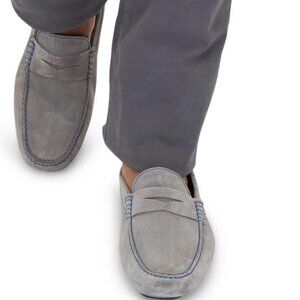 To Boot New York Gray Suede With Blue Stitching Driver NWOB Mens